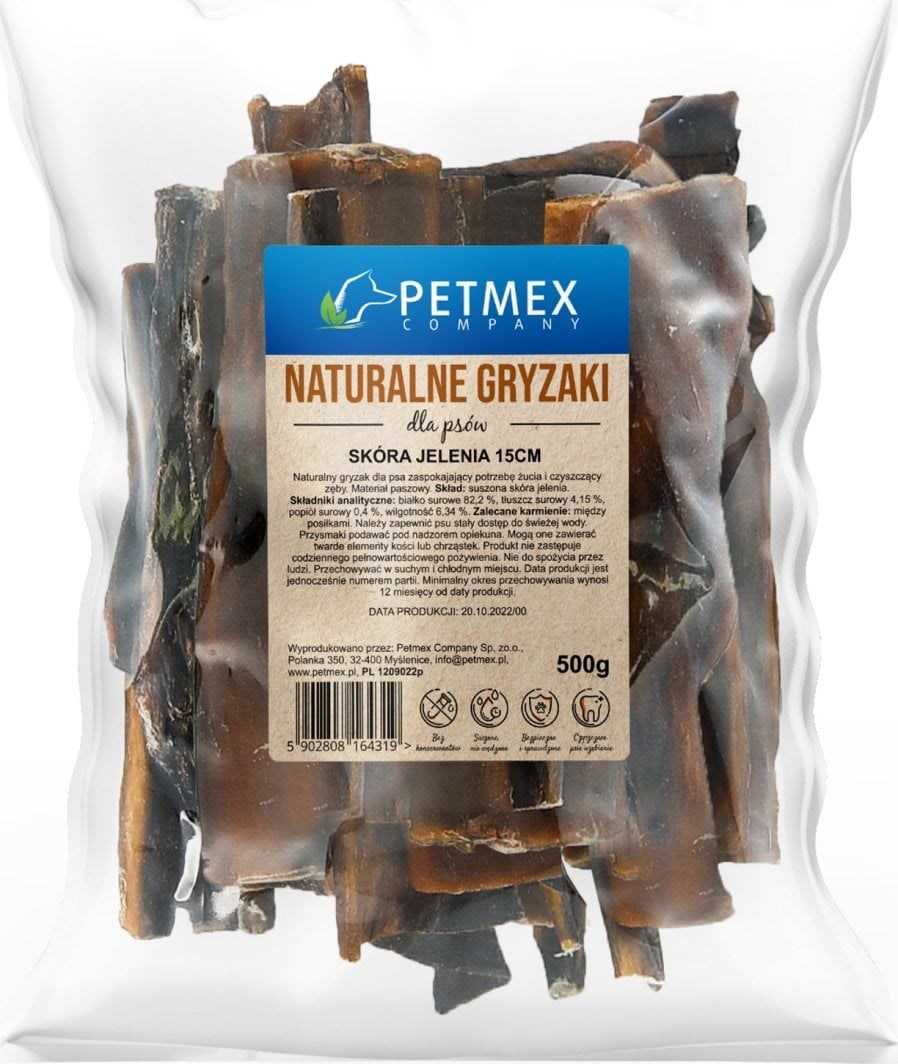 cps-ecb910cafbc40057a95d1a421b02110f-2026-03-30-17-23-54 PETMEX Deer skin - dog treat - 500g - imagine 1