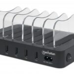 Manhattan Charging Station  6x USB-A Ports  Outputs: 6x 2.4A  Smart IC  LED Indicator Lights  Black  Three Year Warranty