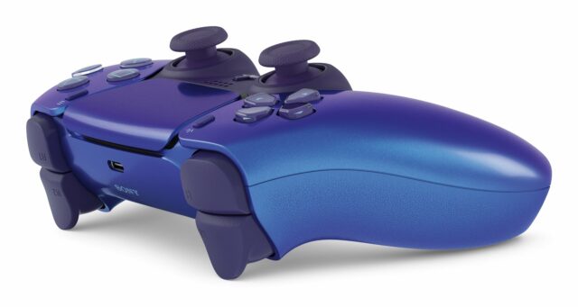 Wireless controller Sony PlayStation 5 DualSense gamepad Chrome Indigo V2 - imagine 2