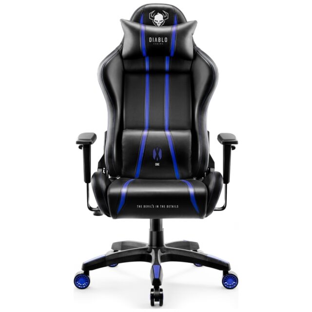 Gaming chair Diablo Chairs X-One 2.0 Normal Size black-blue - imagine 2
