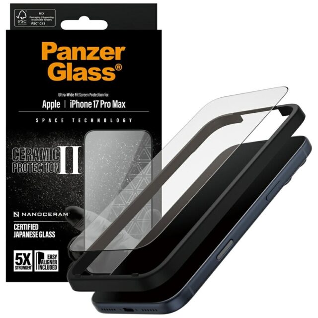 PanzerGlass Ceramic II Ultra-Wide Fit EasyAligne for iPhone 17 Pro Max - imagine 4