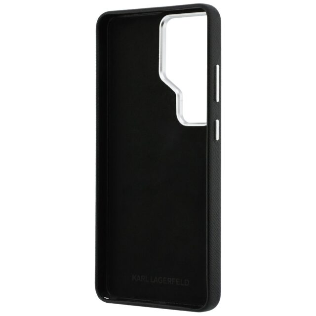Case Karl Lagerfeld Grained Signature    Metal Resin Logo for Samsung Galaxy S26 Ultra black - imagine 7