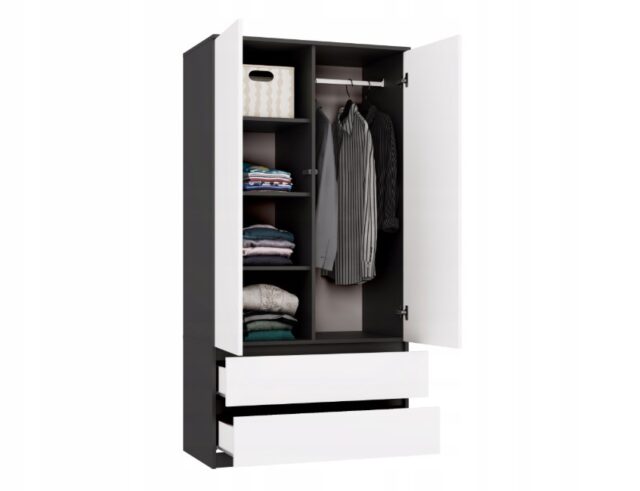 MALWA SS-90 wardrobe  anthracite/white - imagine 3