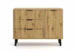 SCANDI 1D3S SLIM OAK ARTISAN CHEST OF DRAWERS