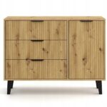 SCANDI 1D3S SLIM OAK ARTISAN CHEST OF DRAWERS