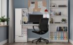 Cosmo Desk + Bookcase Set  White - imagine 10