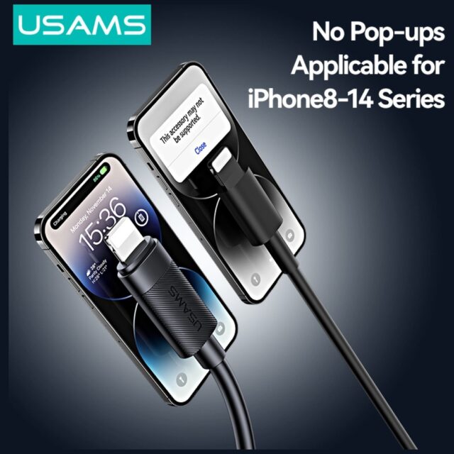 Cable USAMS U94 12W Lightning to USB-A 1m black - imagine 3