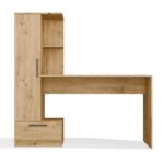 COSMO Oak Artisan Desk + Bookcase Set