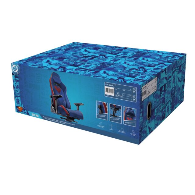 Trust GXT 721SM Ruya Pro Universal gaming chair Padded seat Blue  Red - imagine 7