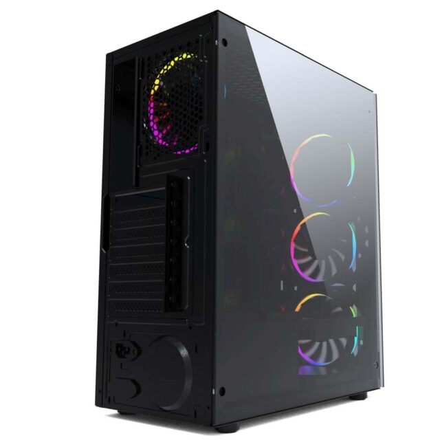 Gembird CCC-FC-1500RGB computer case Midi Tower Black  Transparent - imagine 5