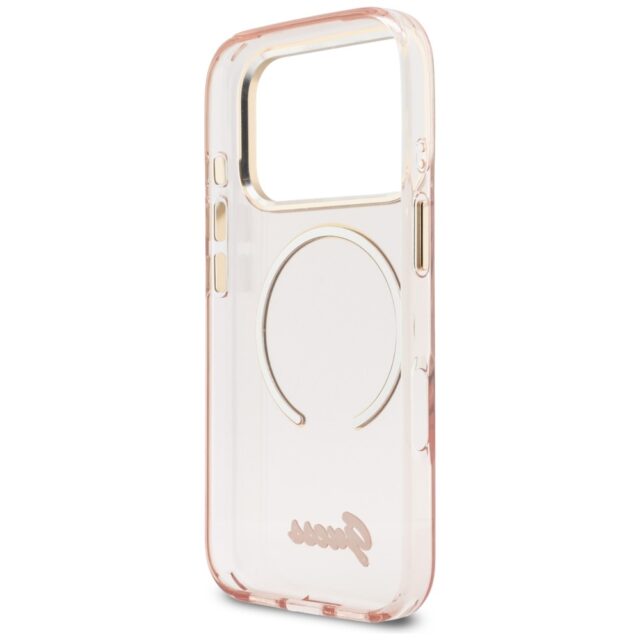 Case Guess IML Script Metal MagSafe for   iPhone 17 Pro Max pink - imagine 7