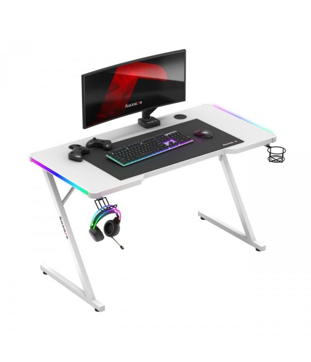 Huzaro Hero 2.5 White RGB gaming desk - imagine 3