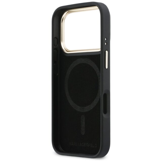 Etui Karl Lagerfeld Croco KL Script Logo  MagSafe do iPhone 17 Pro czarny - imagine 7