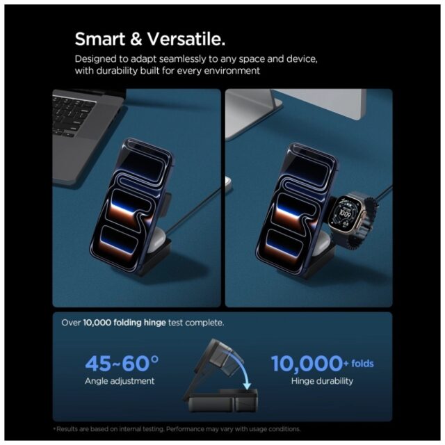 Ładowarka indukcyjna Spigen Essential     EF323MQ 3w1 25W Qi2.2 MagSafe czarny - imagine 9