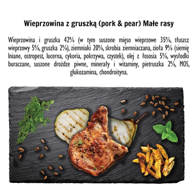 PAKA ZWIERZAKA Pork with pear S - dry dog food - 1 5kg - imagine 2