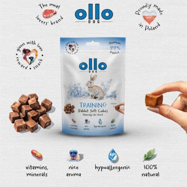 OLLO Air Dried Training Rabbit Cubes - dog treat - 80g - imagine 4