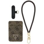 Zestaw portfel + hand strap Guess         triangle MagSafe brązowy