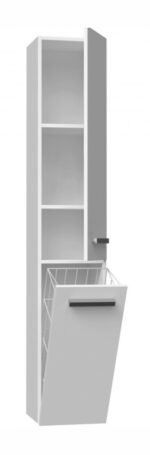 Bathroom cabinet NEL IV 31x30x174 cm  matt white - imagine 2