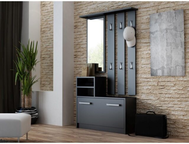 Topeshop GAR CZERŃ entryway cabinet - imagine 3