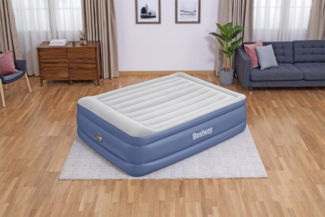 Bestway Tritech Air Mattress Queen with Built-in AC Pump and Antimicrobial Coating 2.03 m x 1.52 m x 56 cm - imagine 5