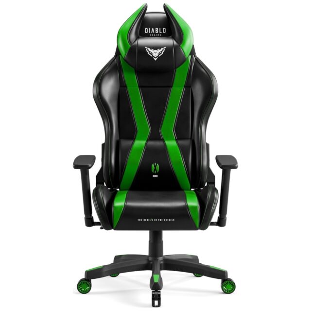 Gaming chair Diablo Chairs X-Horn 2.0 Normal Size black-green - imagine 2