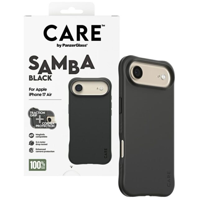 Case CARE by PanzerGlass Fashionable Samba MagSafe for iPhone Air black - imagine 4