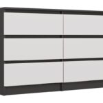 M6 MALWA CHEST OF DRAWERS 120 CM 6 DRAWERS ANTHRACITE/WHITE