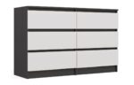M6 MALWA CHEST OF DRAWERS 120 CM 6 DRAWERS ANTHRACITE/WHITE