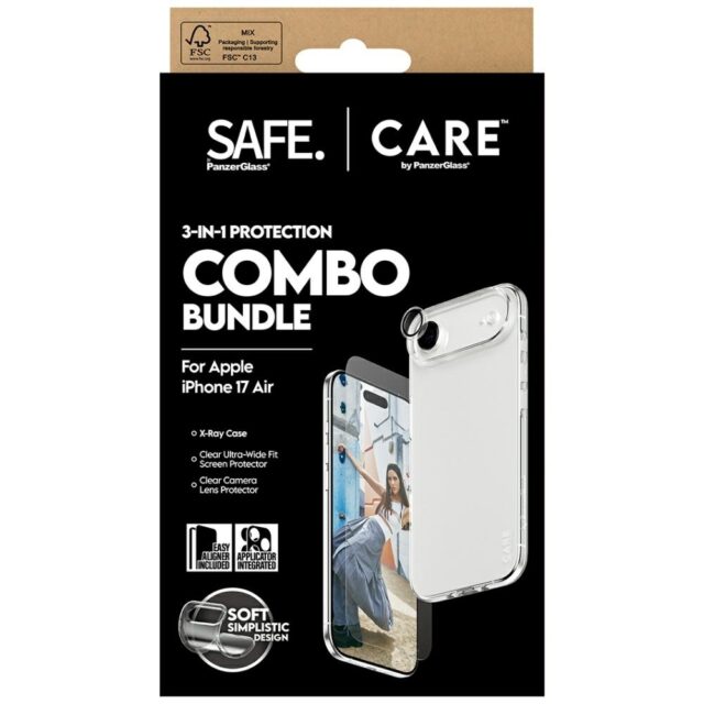 CARE by PanzerGlass Fashionable Combo 3in1 Case + Glass + Lens for iPhone Air - imagine 5