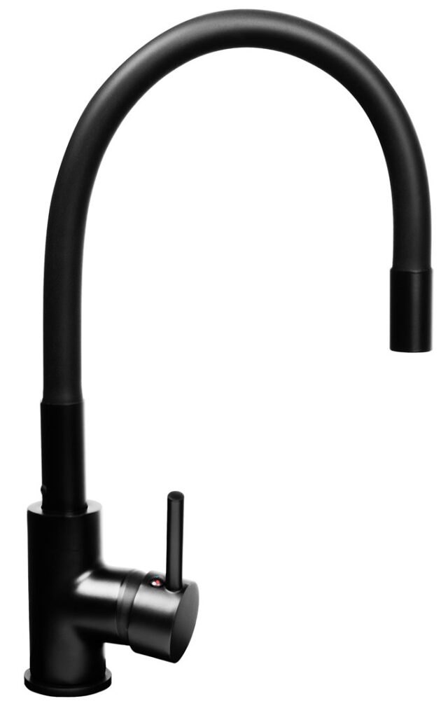 Black sink set with flexi faucet - MAIDSINKS BALI sink (62x44) 1B1D black + Flessi Black Edition faucet - imagine 4