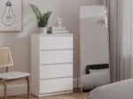 M4/60 MALWA CHEST OF DRAWERS 4 DRAWERS WHITE - imagine 5