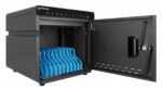 Manhattan iPad to 11  10-bay Charging Cabinet Desktop via USB-C  Also other tablets and smartphones (with device to USB-C cable)  Bays 264x22x235mm  Device charging cables not included (suggest USB-C cable 354868)  Cart  Lockable  EU/UK power cords - imagine 5