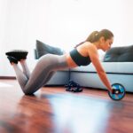 REBEL ACTIVE Double wheel  roller for abdominal exercises AB Wheel - imagine 8