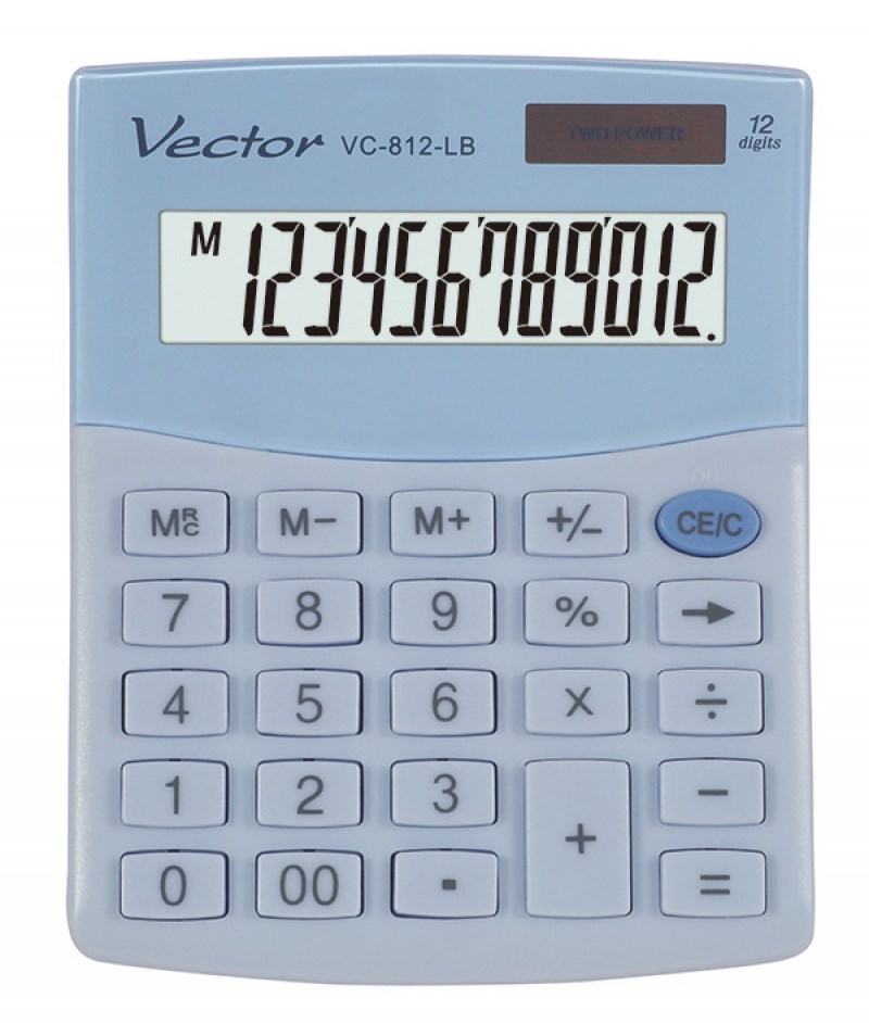 cps-f9793033585e377587fc188bf97e093d-2026-03-01-06-05-34 VECTOR OFFICE CALCULATOR KAV VC-812 LB LIGHT BLUE - imagine 1