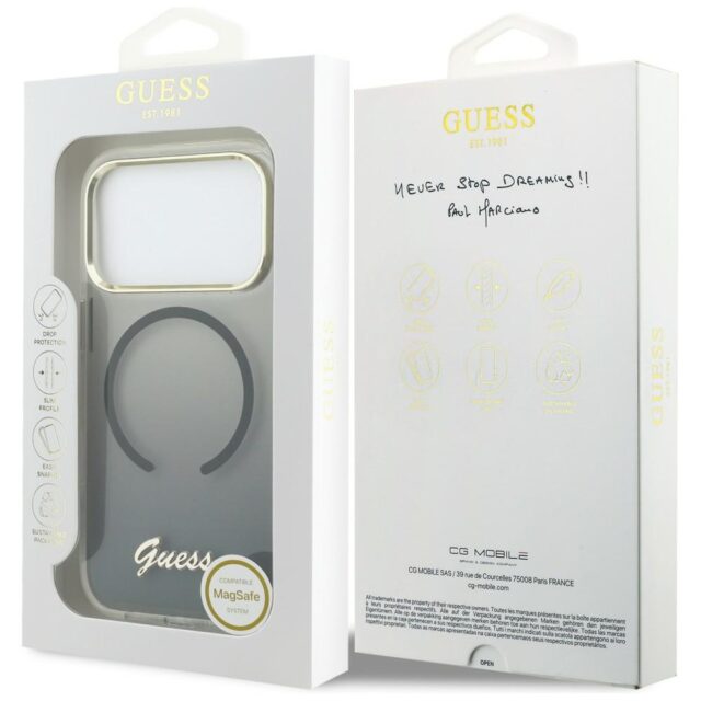 Case Guess IML Gradient Script Metal     MagSafe for iPhone 17 Pro black - imagine 8