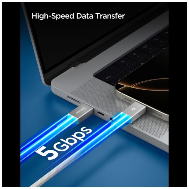 Kabel Spigen EB10015CC Essential USB-C    100W 1.5m biały - imagine 5