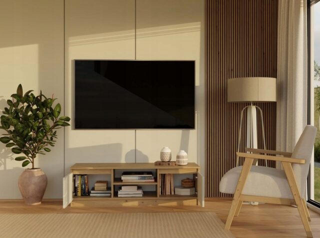 MALWA 120 TV cabinet  artisan oak/cashmere - imagine 9