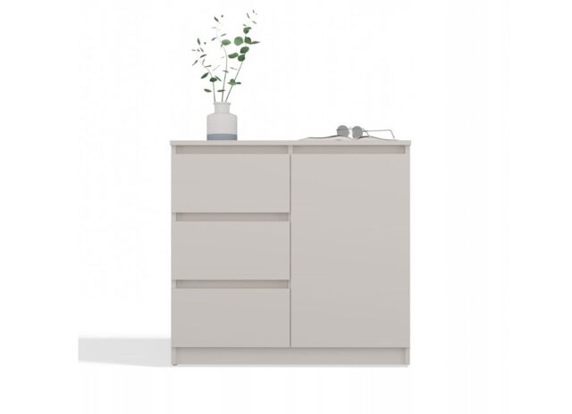 CHEST OF DRAWERS 1 DOOR 3 DRAWERS COLOUR CASHMERE - imagine 6