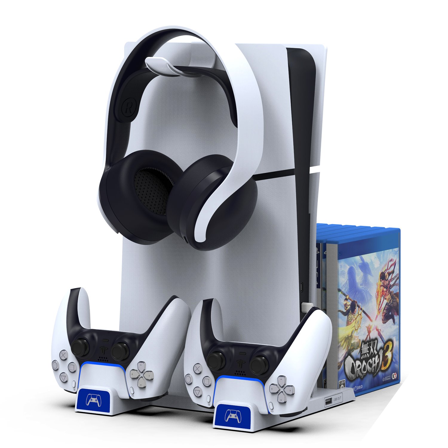 cps-fa65fae6c83c5b3a34cf7a9ce5dc1f3c-2026-03-05-03-56-43 iPega P5S009 Multifunkční Nabíjecí Stojan pro PS5 Slim White - imagine 1