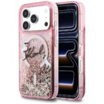 Case Karl Lagerfeld Liquid Glitter Karl  Script Logo MagSafe for iPhone 17 Pro pink