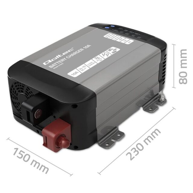 Qoltec Smart Monolith Battery Charger for LiFePO4 AGM GEL SLA batteries | 10A | 24V - imagine 9