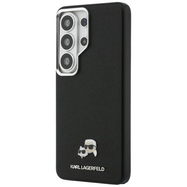 Karl Lagerfeld Grained PU Leather K&CH Heads Magnetic Zadní Kryt pro Samsung Galaxy S26 Ultra Black - imagine 2