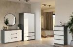 CHEST OF DRAWERS 2 DOORS 3 DRAWERS ANTHRACITE/WHITE - imagine 6