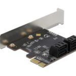 DeLOCK 4 port SATA PCI Express x1 Card - Low Profile Form Factor