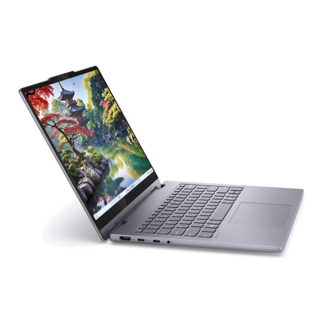 Lenovo IdeaPad 5 2-in-1 14IRH9 i5-13420H 14  WUXGA OLED 400nits Glossy 60Hz Touch 16GB LPDDR5x-5200 SSD512 57Wh Intel UHD Graphics Win11 Luna Grey - imagine 9