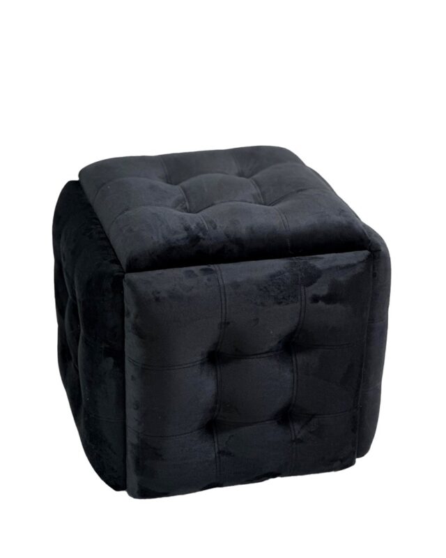 Puff-transformer 5in1 - 5 stools in 1 pouffe black velvet - imagine 3