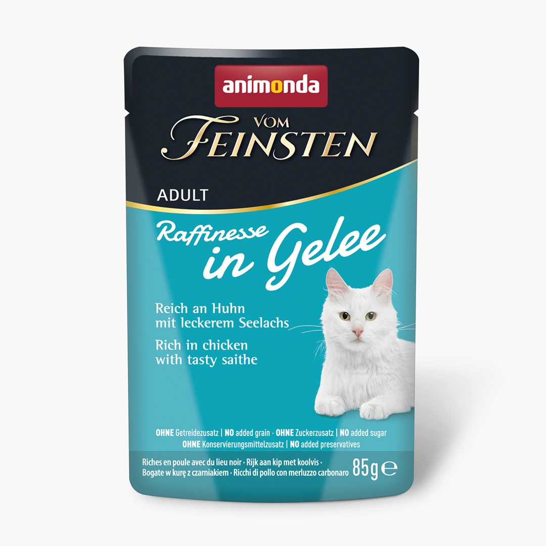 cps-fc0a352c2d4e88edabf069ab66ec41cb-2026-03-25-13-54-52 ANIMONDA Vom Feinsten Adult Raffinesse in Jelly rich in Chicken with Black Pollock - wet food for cats - 85g - imagine 1