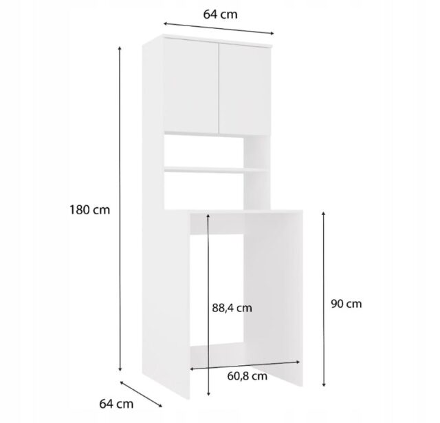 WASHING MACHINE CABINET POLA MULTI WHITE - imagine 8