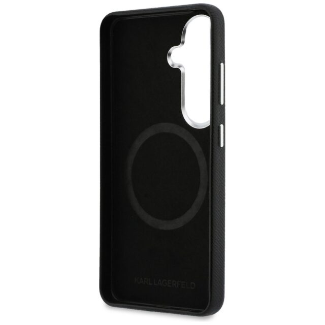 Karl Lagerfeld Grained PU Leather K&CH Heads Magnetic Zadní Kryt pro Samsung Galaxy S26+ Black - imagine 7