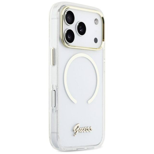 Case Guess IML Script Metal MagSafe for   iPhone 17 Pro transparent - imagine 4